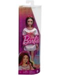 Кукла Barbie Fashionistas 214 - С бяло-червена тениска - 6t